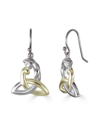 Two Tone Celtic Mothers Knot Earrings