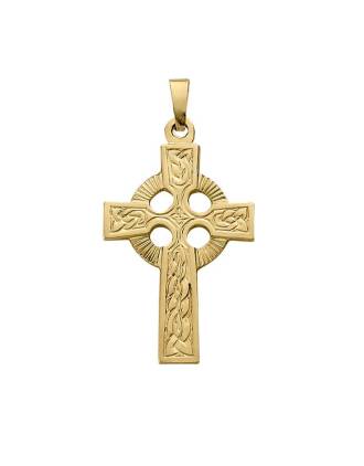 Engraved 14K Yellow Gold Celtic Cross | 14K Yellow Gold Celtic Cross | Gold Celtic Cross