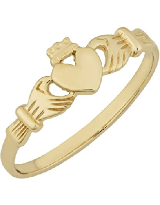 10K Youth Yellow Gold Claddagh Ring