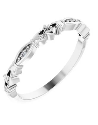 14K Gold Diamond Claddagh Anniversary Ring | Claddagh Anniversary Ring