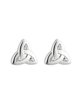 Trinity Knot Studs 14K White Gold & Diamond
