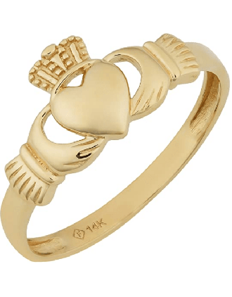 Ladies 14k Yellow Gold Claddagh Ring