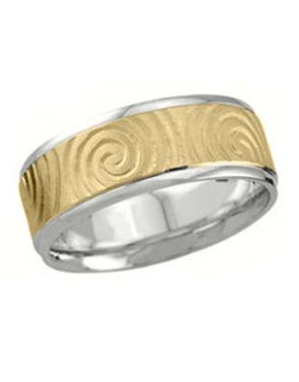 Newgrange Swirl Ring Sterling Silver 10k gold