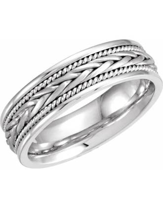 Woven Celtic Wedding Ring 14K White Gold