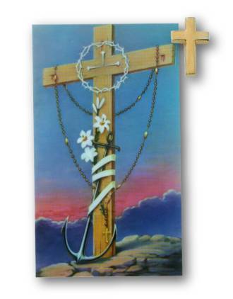 Gold Cross Pin with Prayer Card