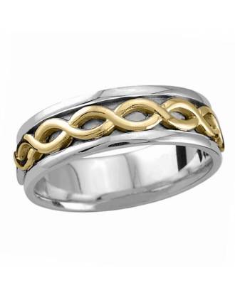 Oxidized Celtic Knot Ring Silver 10K Gold | Oxidized Celtic Knot Wedding Ring