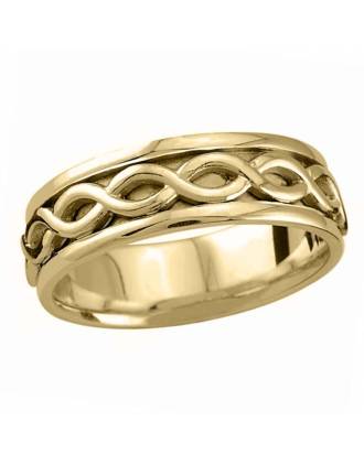Oxidized Celtic Knot Ring Silver 10K Gold | Oxidized Celtic Knot Wedding Ring