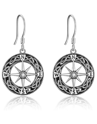 Celtic Compass Amulet Earrings | Compass Earrings