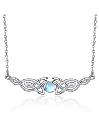 Celtic Knot Moonstone Necklace | June's Birthstone | Moonstone