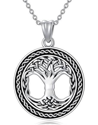Oxidized Celtic Tree of Life Necklace