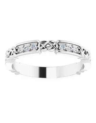14K Gold 1/4 CTW Lab Diamond Eternity Knot Band