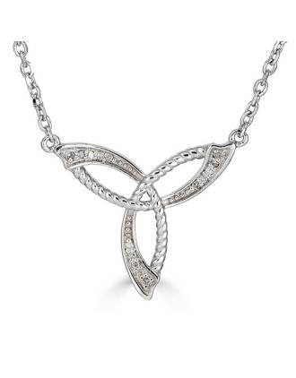 Diamond Trinity Knot Necklace