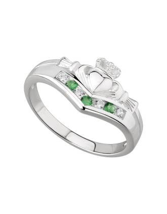 Chevron Claddagh Wish Bone Claddagh Ring