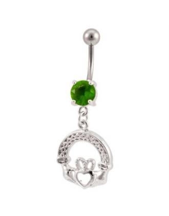 Irish Claddagh Belly Ring