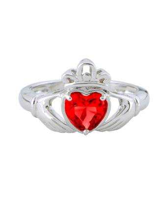 July Birthstone Claddagh Ring