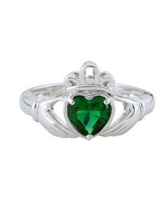 May Birthstone Claddagh Ring