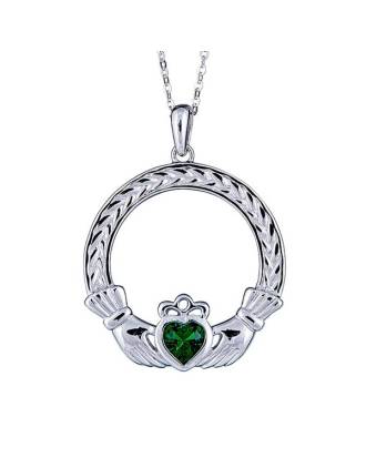 Emerald Claddagh Necklace
