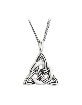 Large Oxidized Men's Trinity Knot Pendant