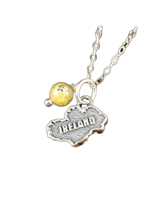 Map of Ireland Necklace with Connemara Marble