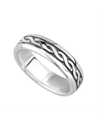 Oxidized Celtic Knot Band Sterling Silver
