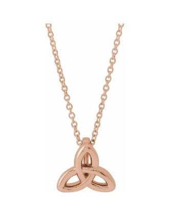 Rose Gold Trinity Knot Necklace
