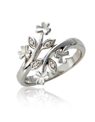 Shamrock Diamond Bypass Ring