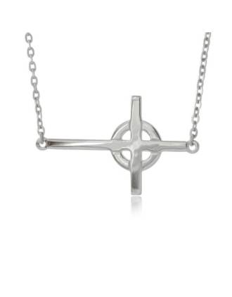 Celtic Sideways Cross Necklace