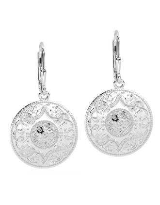 Sterling Silver Round Celtic Warrior Earrings