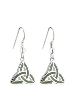 Silver Connemara Trinity Knot Drop Earrings