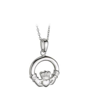 Small Sterling Silver Claddagh Pendant from Ireland