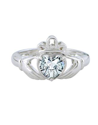 April Birthstone Claddagh Ring