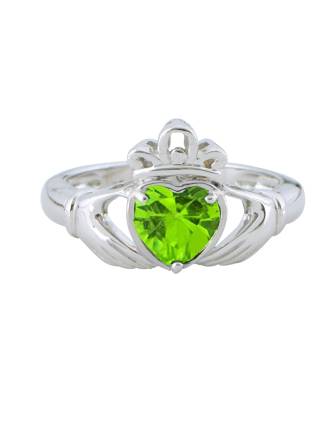 August Birthstone Claddagh Ring