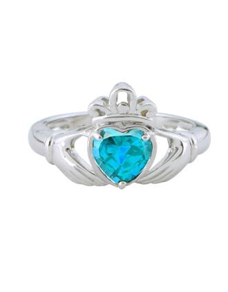 December Birthstone Claddagh Ring