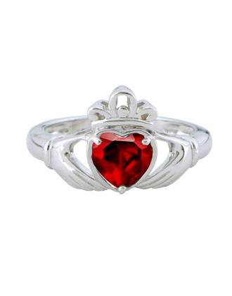 January Birthstone Claddagh Ring