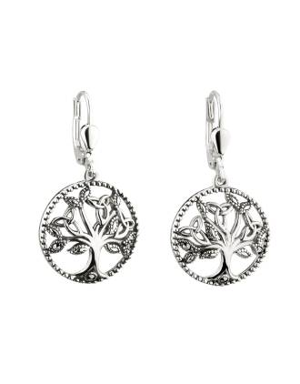 Marcasite Celtic Tree of Life Earrings