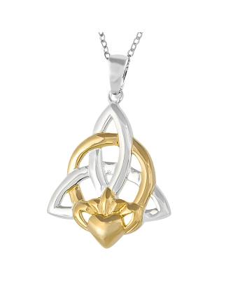 Sterling Silver Claddagh Trinity Knot Pendant