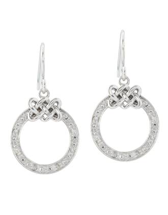 Diamond Circle Celtic Earrings