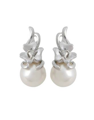 Sterling Silver Irish Pearl Diamond Earrings