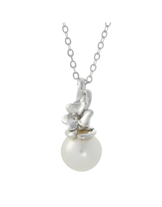 Sterling Silver Irish Pearl Diamond Pendant