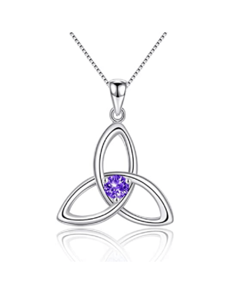 Sterling Silver Trinity Knot Pendant - Amethyst