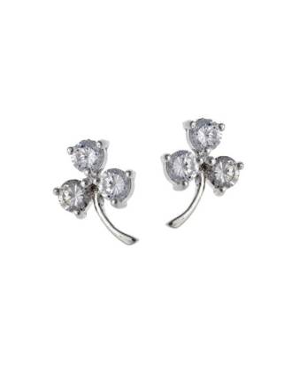 CZ Shamrock Earrings