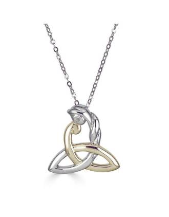 Two Tone Celtic Mothers Knot Necklace