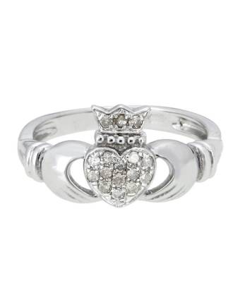 Diamond Claddagh Engagement Ring