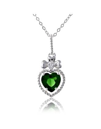 Shamock Emerald Heart Pendant