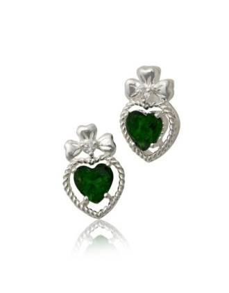 Shamock Emerald Heart earrings