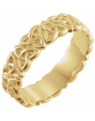 Celtic Trinity Knot Men's Wedding Ring 10k Yellow Gold