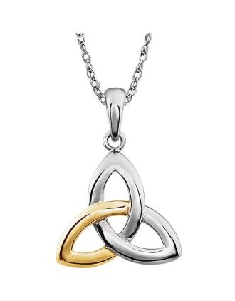 14k 2toned goldtrinity knot pendant