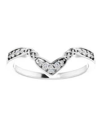 14K Gold Diamond Celtic Knot Contour Band