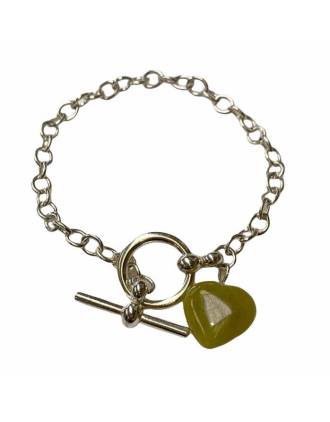 Connemara Marble Heart Toggle Bracelet