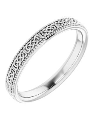 Celtic Knot Platinum Wedding Ring Milgrain